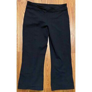 Lululemon Leggings Capri Workout Black Stretchy Calf Cutout Womens 9 Athletic